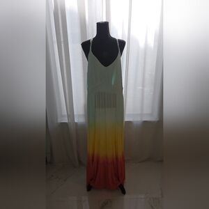 torrid Ombre Maxi Dress in Green, Yellow & Coral